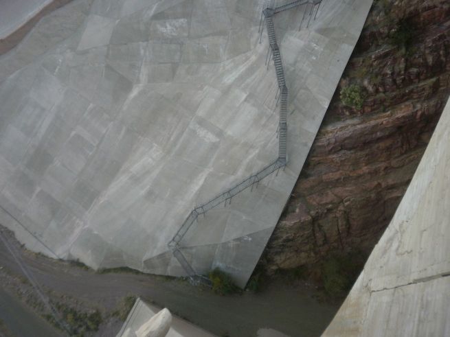 stairs leading down the side of the dam