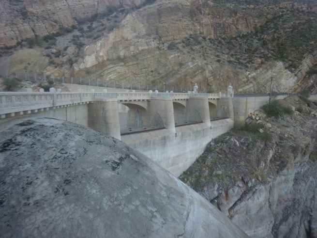 looking across the top of the dam